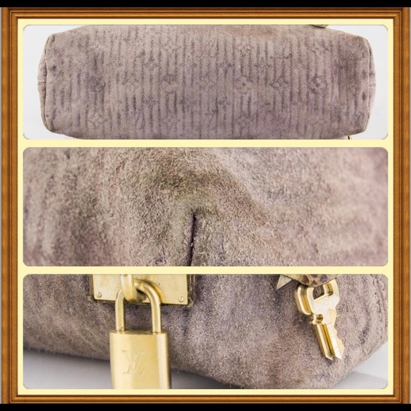 Sale! Authentic Louie Vuitton Grey Suede Leather Purse - Picture 4 of 7
